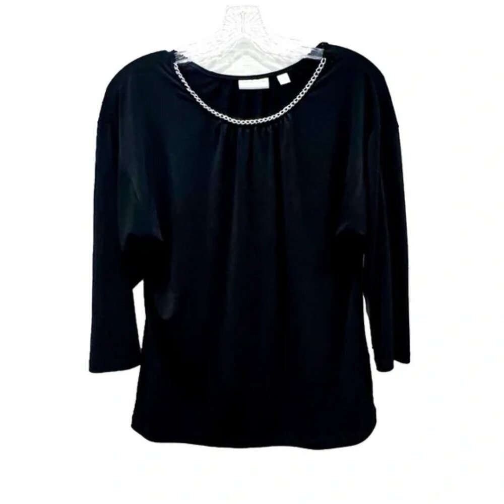 NWT NY&C chain neckline stretch dressy top